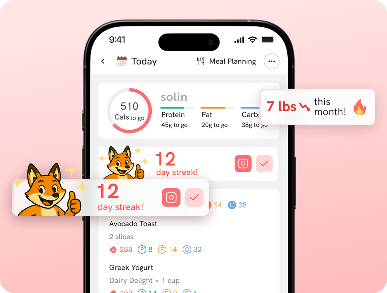 dash tracking calories